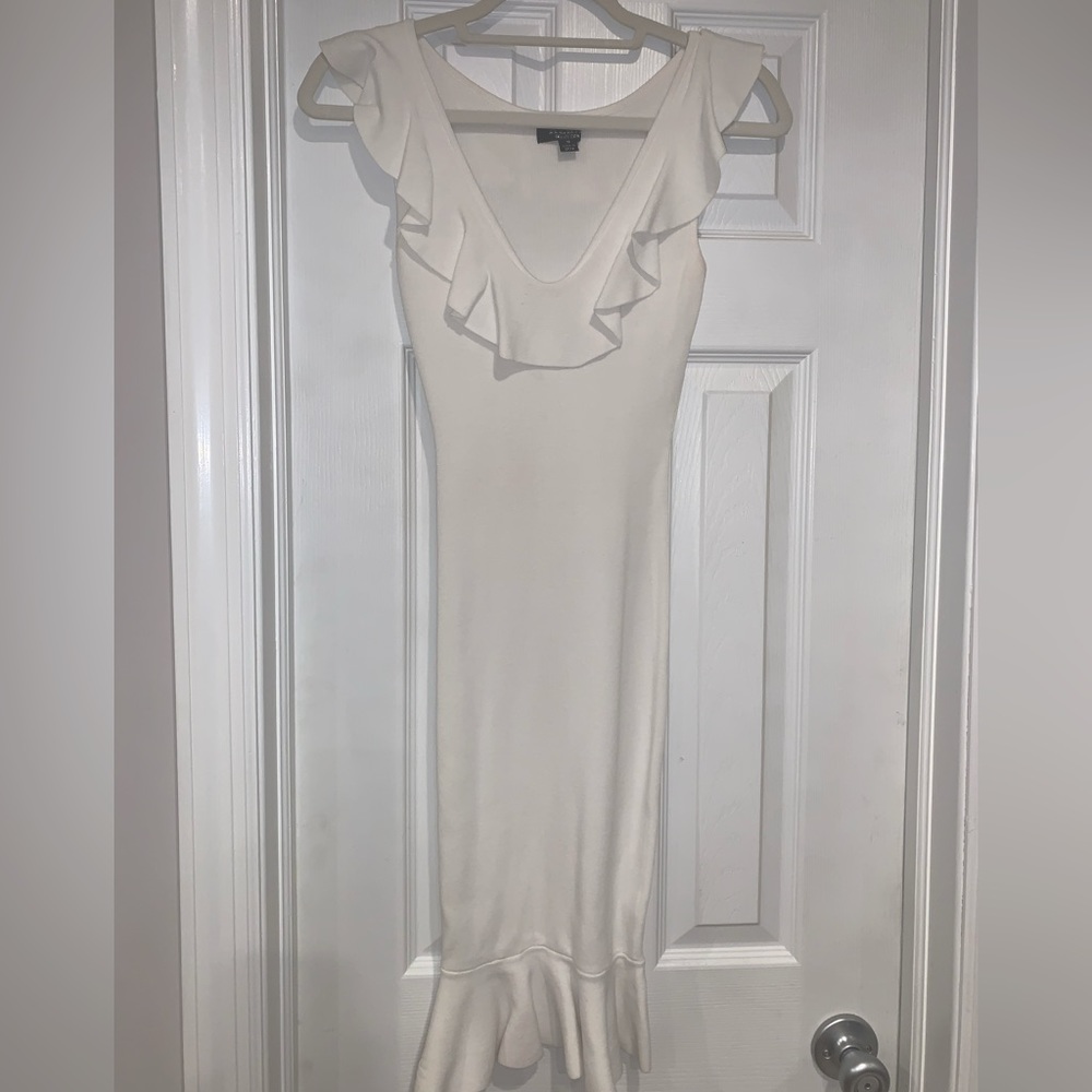 Frill Neck MIDI Dress